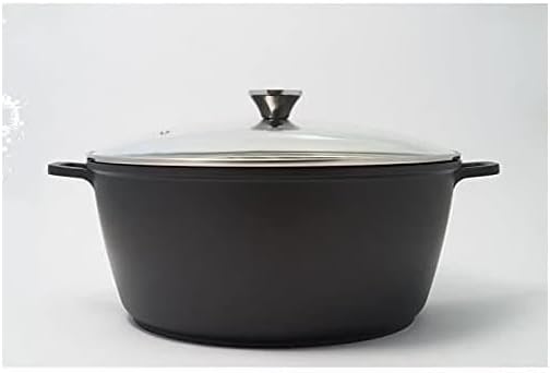 Baumalu 384923 Schmortopf hoch, 36 cm, Glasdeckel, Aluminiumguss, Schwarz Schwarz 1 Litres, Schwarz