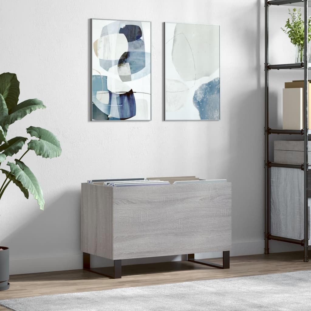 vidaXL Plattenschrank Grau Sonoma 74,5x38x48 cm Holzwerkstoff, Grau Sonoma