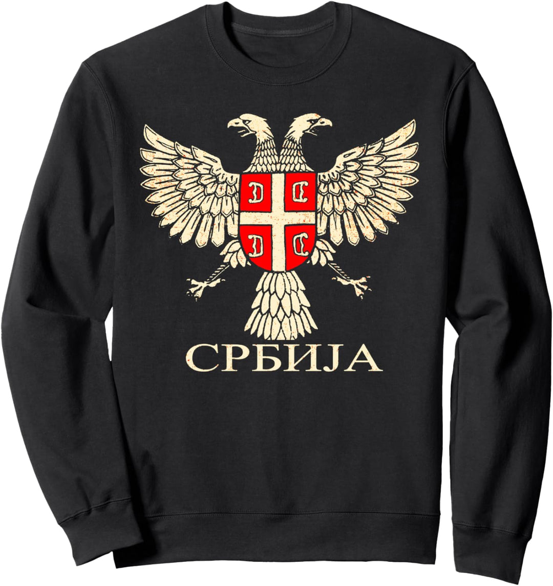 Serbien Srbija Serbisch Serbe Adler Flagge CCCC Kyrillisch Sweatshirt