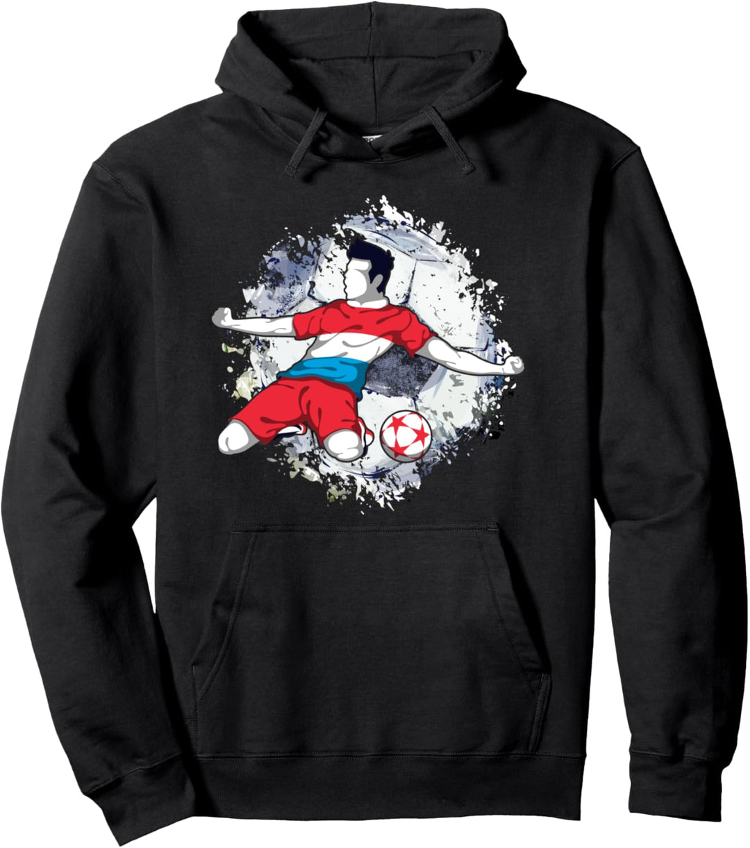 Luxemburger Fussball Luxemburgische Nationalflagge Soccer Pullover Hoodie