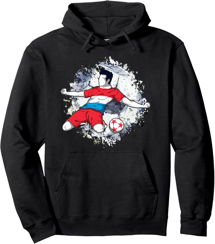 Luxemburger Fussball Luxemburgische Nationalflagge Soccer Pullover Hoodie