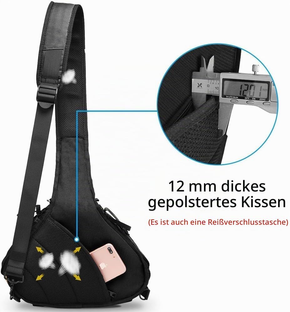 CADeN Kameratasche,Camera Sling Crossbag Fototasche Kamera Umhängetasche Kompatibel mit Canon Nikon