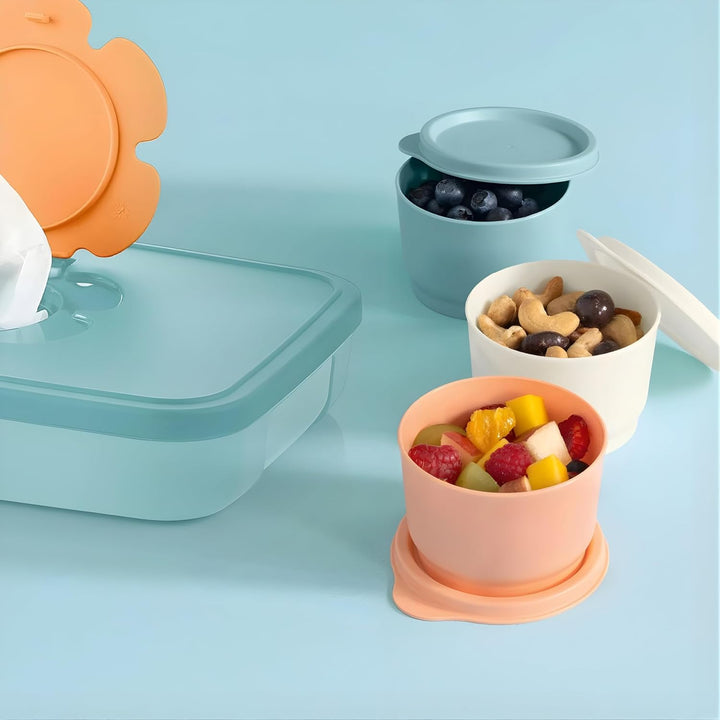 Tupperware SET (3) Kühlschrank Uno 120 ml bunt orange weiss blau Dose Vorrat Frischhaltedose Julchen