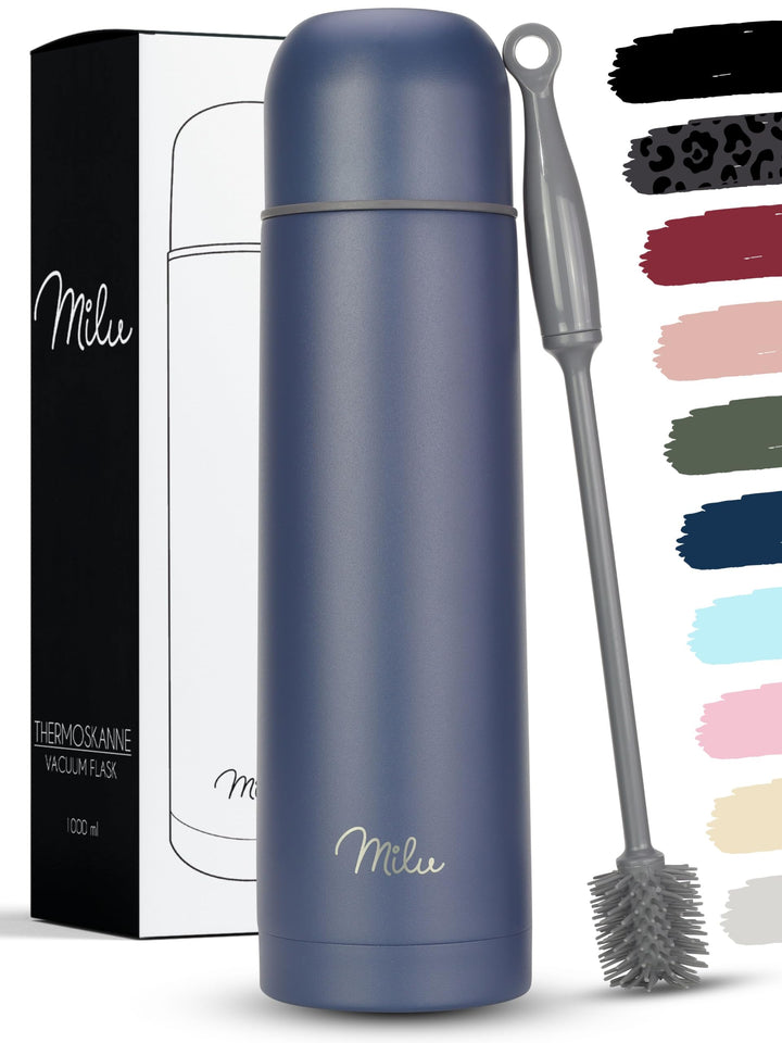Milu Thermosflasche Thermoskanne Isolierflasche 1L, 750ml, 500ml - Isolierte Edelstahl Trinkflasche,