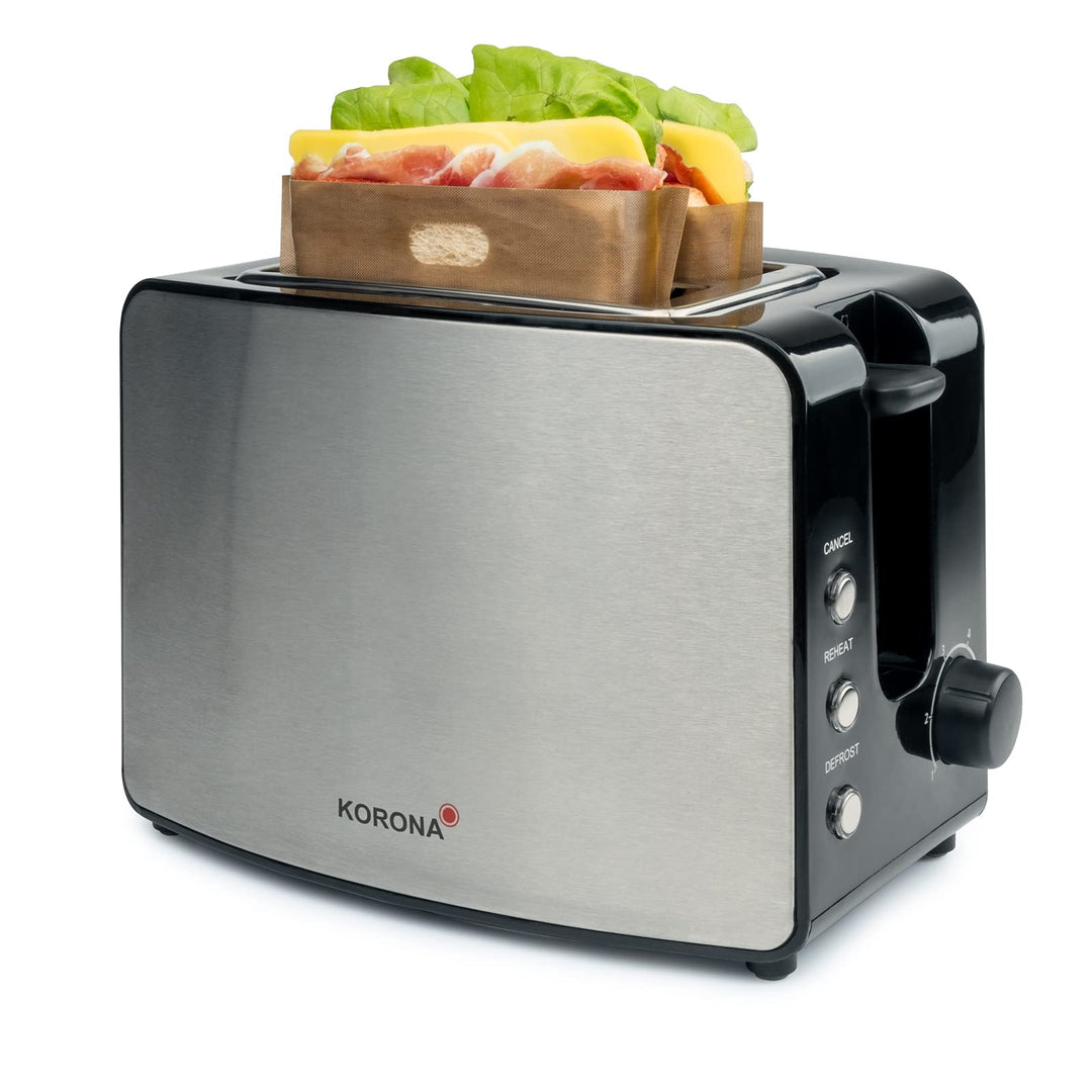Korona 21250 Doppelschlitztoaster | Extra grosse Röstschlitze für American Sandwichtoasts | 4 wieder