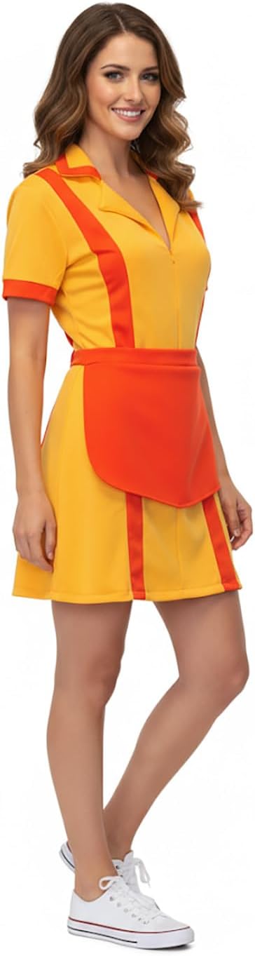 Caroline & Max Kostüm für 2 Broke Girls Fans | Diner Uniform mit Schürze | Grössen: S - XL, XL
