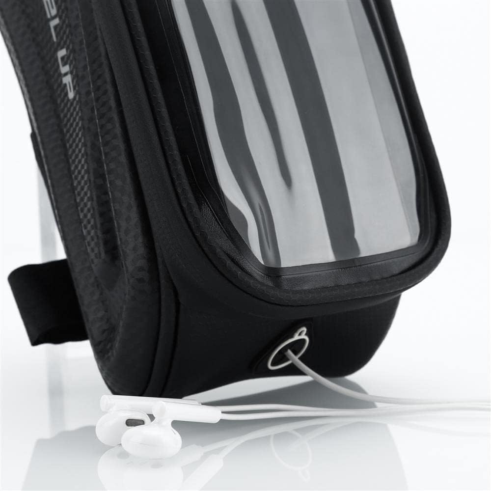 Cadorabo 7 Zoll Handy Fahrradtasche in SCHWARZ - Rahmentasche mit Handyhalter für Smartphones bis 7