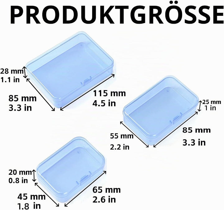 LJY 28-Stück Kleine Aufbewahrungsboxen mit Deckel, 3 Grössen, Stapelbare Sortierbox für Perlen, Bast