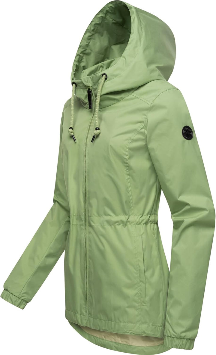 Ragwear Damen Übergangsjacke leichte Jacke kurz wasserdicht (Wassersäule: 4.000 mm) mit Kapuze Danka