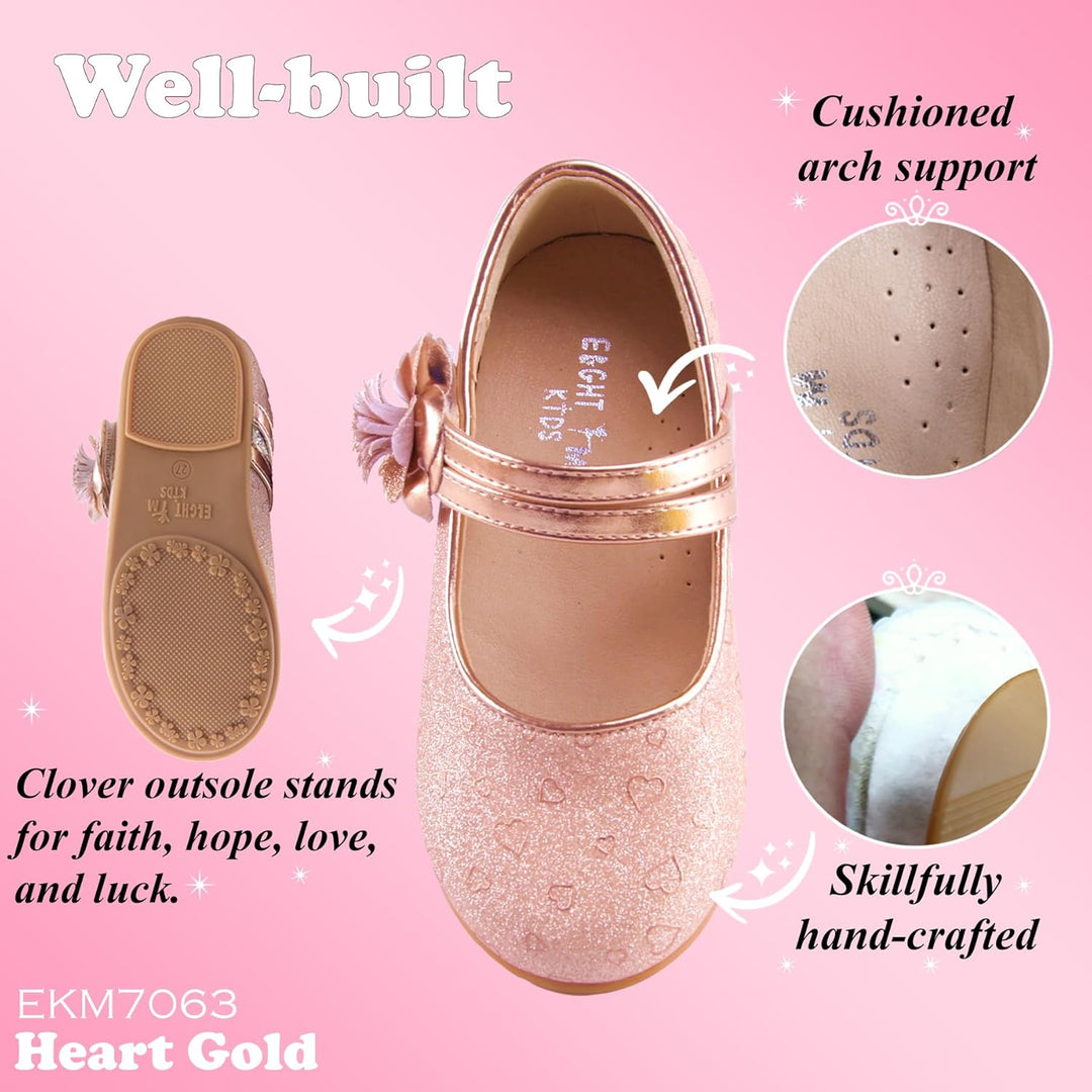 EIGHT KM - Kleinkind Mädchen Kleid Ballerinas Schuhe - Mary Jane Wohnungen - Prinzessin Hochzeit Sch