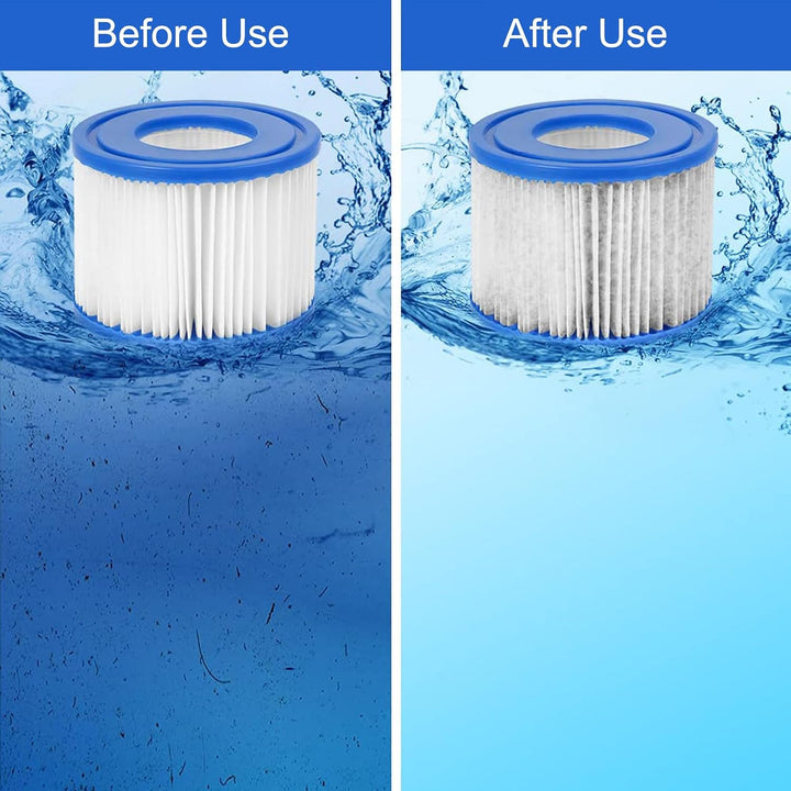 6 Stück Filterkartusche für Pool Typ VI, Filterkartuschen Pool für Bestway Pool Filter für Lay Z Spa