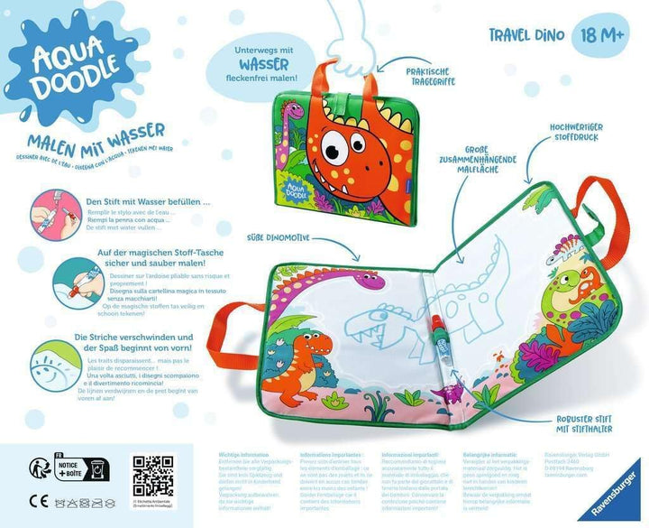 Ravensburger 4566 Aquadoodle Travel Dino - Erstes Malen für unterwegs - Fleckenfreier Malspass mit W