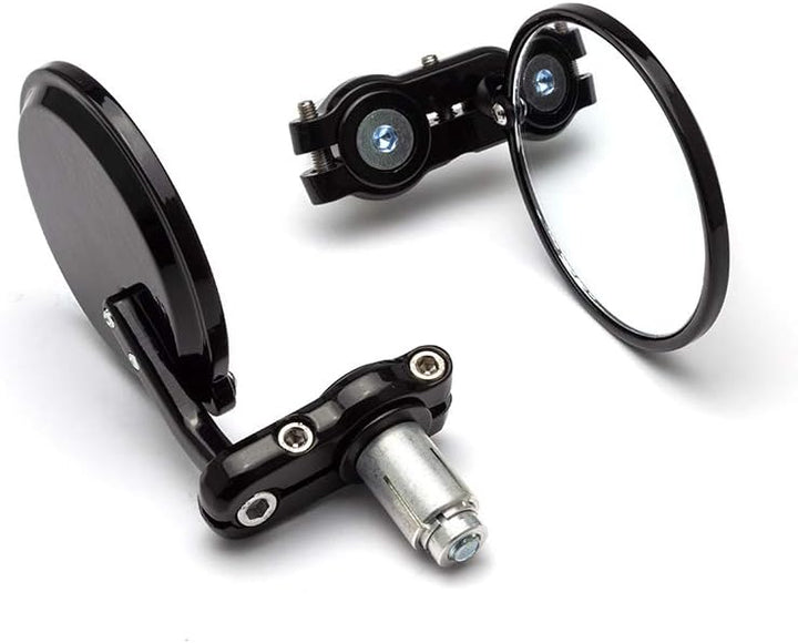 Motorrad Lenkerende Spiegel Schwarz Aluminium für 22mm (7/8 ") Lenker - Hochwertig