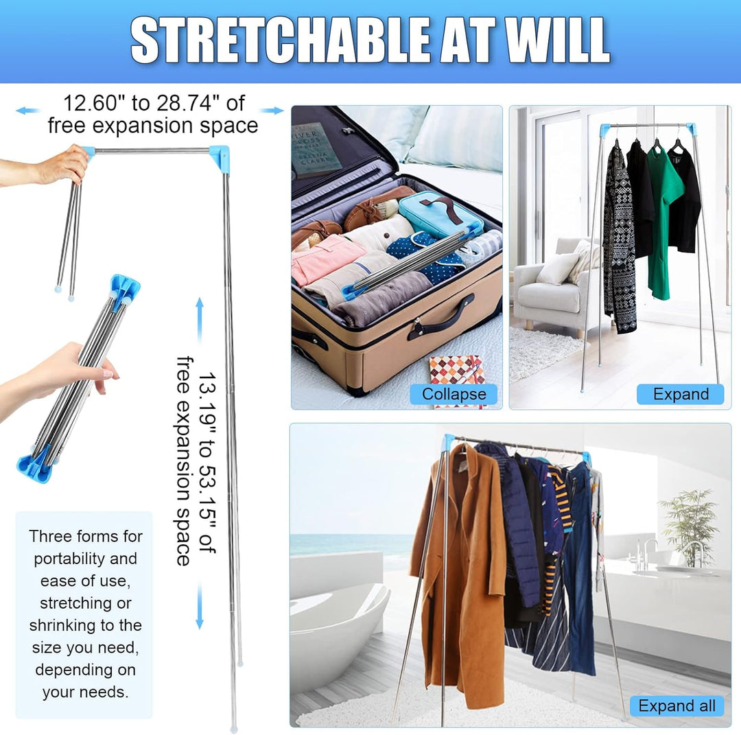 LMYDIDO Kleiderständer Klappbar Tragbarer, Ausziehbarer Kleiderstänge, Verstellbarer Reise-Kleiderst