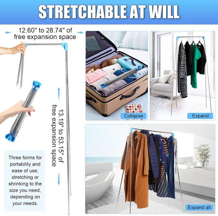 LMYDIDO Kleiderständer Klappbar Tragbarer, Ausziehbarer Kleiderstänge, Verstellbarer Reise-Kleiderst