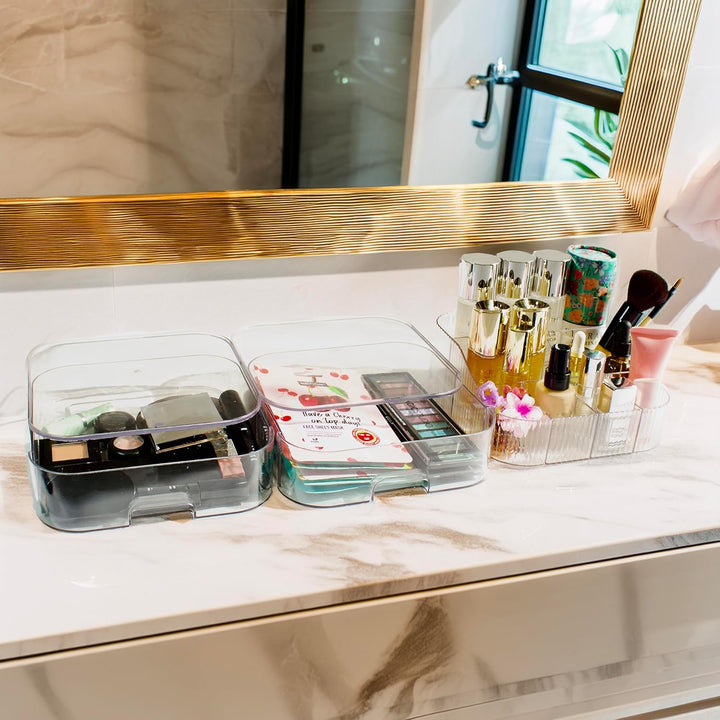 Schminktisch Organizer, Make up Organizer mit Schubladen, Skincare Kosmetik Aufbewarung, Parfüm Make