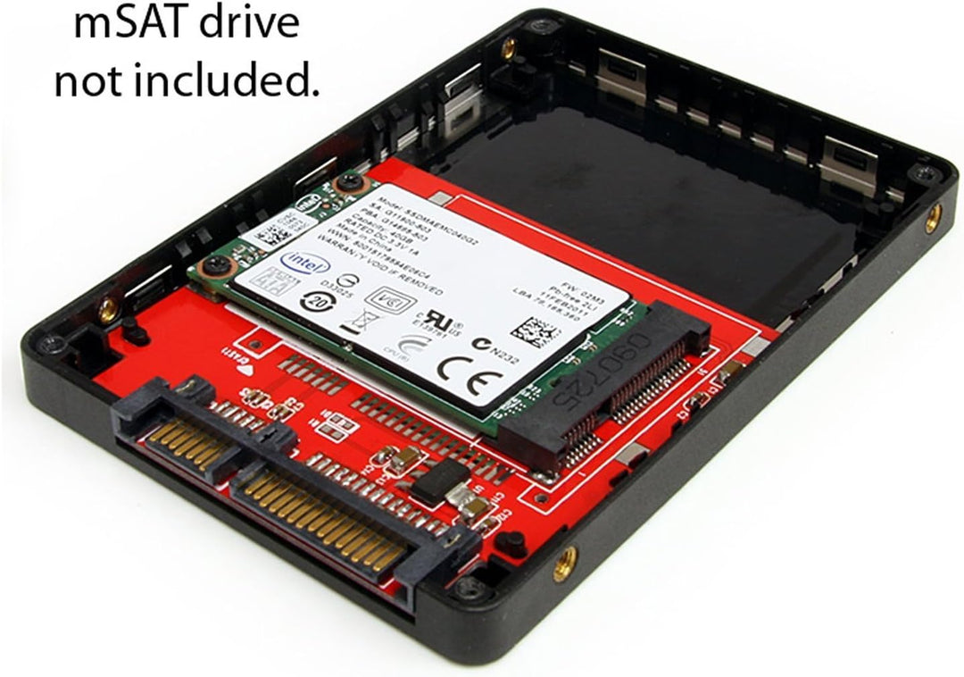StarTech.com 2,5" SATA auf Mini SATA Adapter - externes mSATA SSD Festplattengehäuse | Volle Länge,
