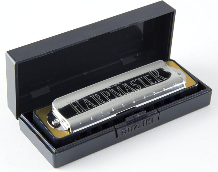 Suzuki Harpmaster MR200C diatonische Mundharmonika aus ABS, 10 Blasöffnungen, Chrom, C