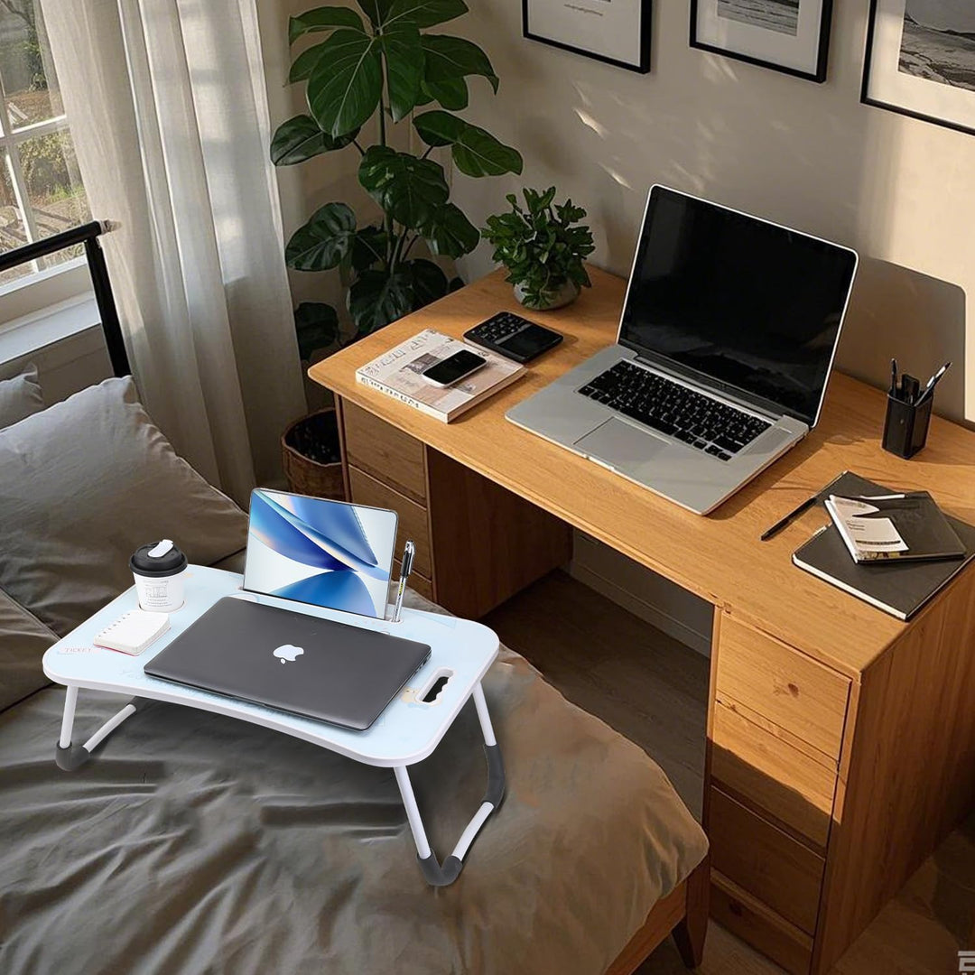 Laptop-Tisch Cartoon-Bilder,Tragbar Laptop Betttablett Tisch mit klappbaren Beinen & Getränkeschlitz