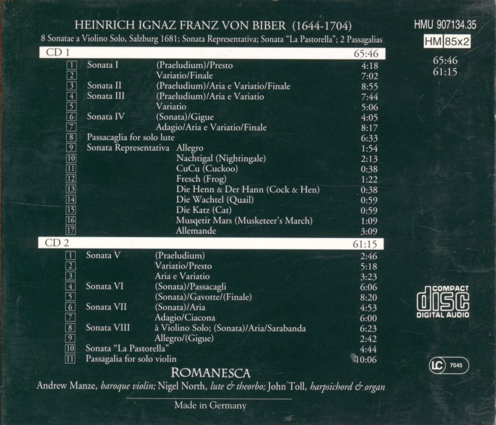 Violin Sonaten, Audio-CD