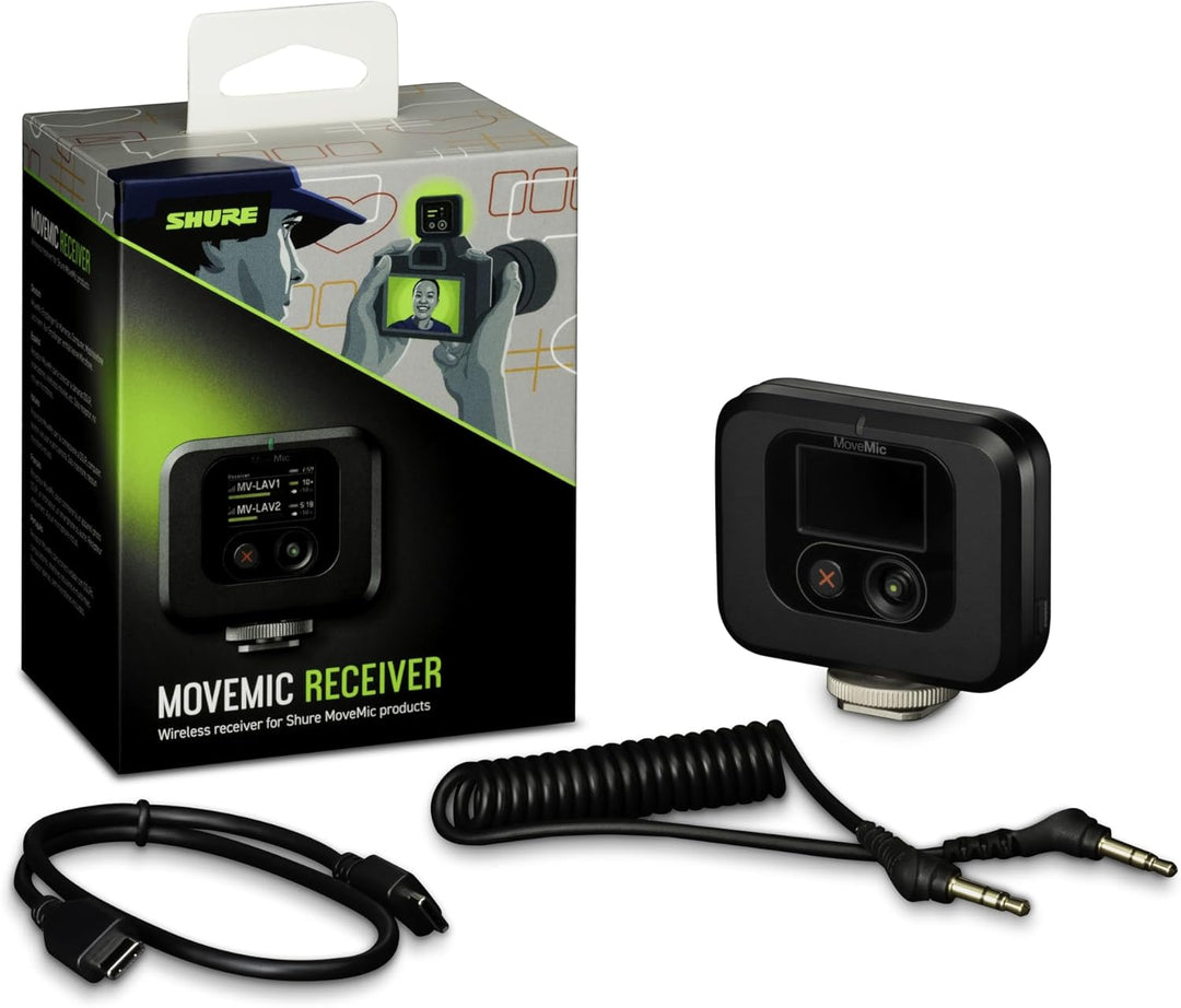 Shure MoveMic Empfänger - Kameraempfänger als Zubehörschuh für MoveMic Ansteckmikrofone, kompatibel