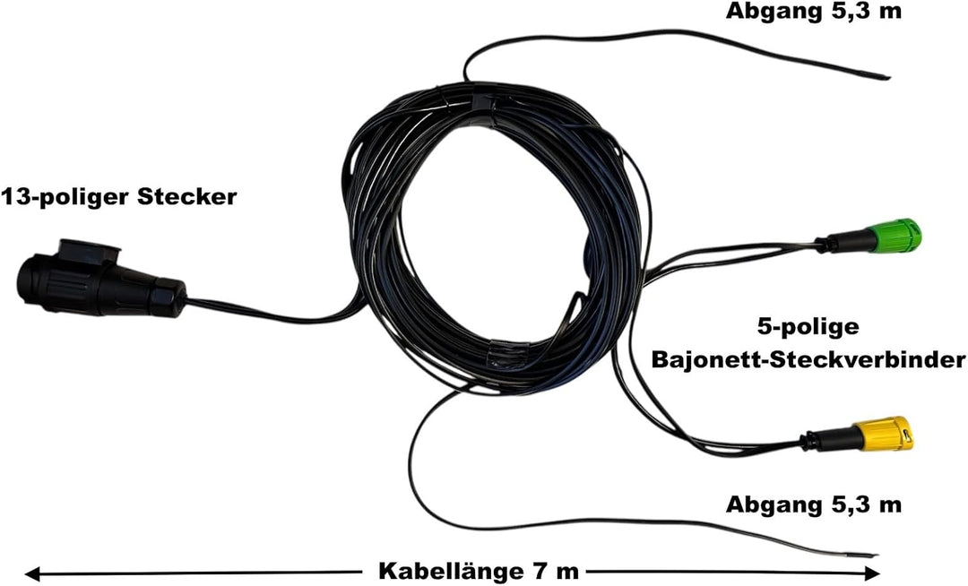Anhängerbeleuchtung Set – 2x LED Rückleuchte 6 Funktionen Dynamischer Blinker + Umrissleuchten + Kab