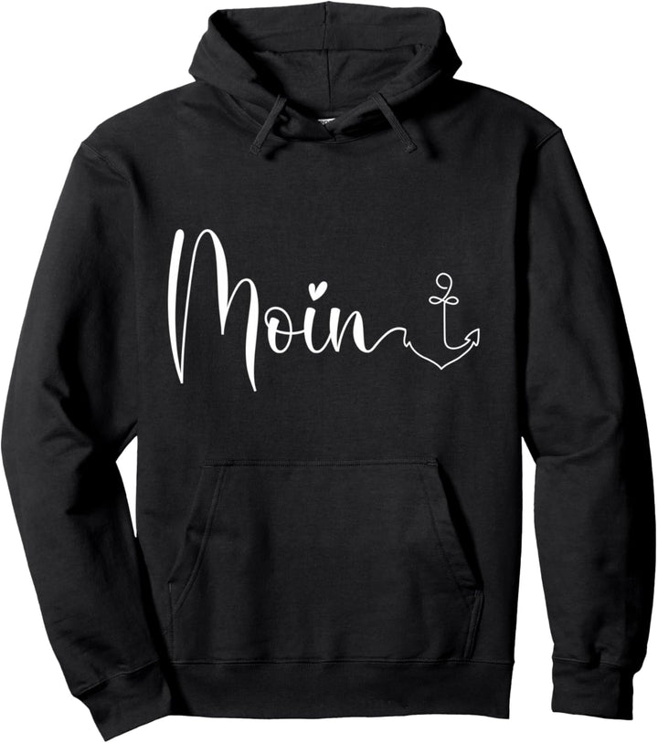 "Moin" Anker Herz Platte Ostfriese Nordsee Pullover Hoodie