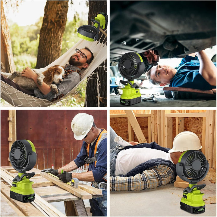 Akku Clip Ventilator für Ryobi 18V Kabelloser Ventilator, Tischventilator,Camping Ventilator 180°C s