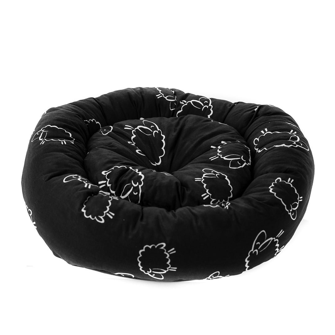 Lebon - Maja - Holly | Schwarz oder Grau | Katzenbett | Mit Motiv | Herausnehmbares Kissen | Schicke