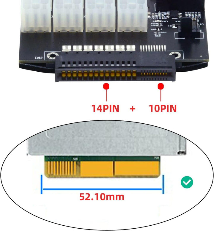chenyang CY 52,10mm 10+14 Pin Stromsteckplatz auf ATX 6 Pin 16 Port Flex Slot Server Netzteilplatine