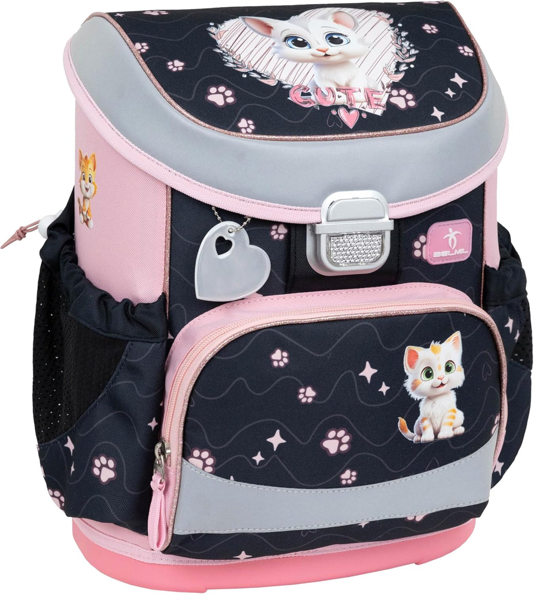 Belmil Mini-Fit Schulranzen Set 4 -teilig (405-33/AG/S) (Cute Kitten), Cute Kitten