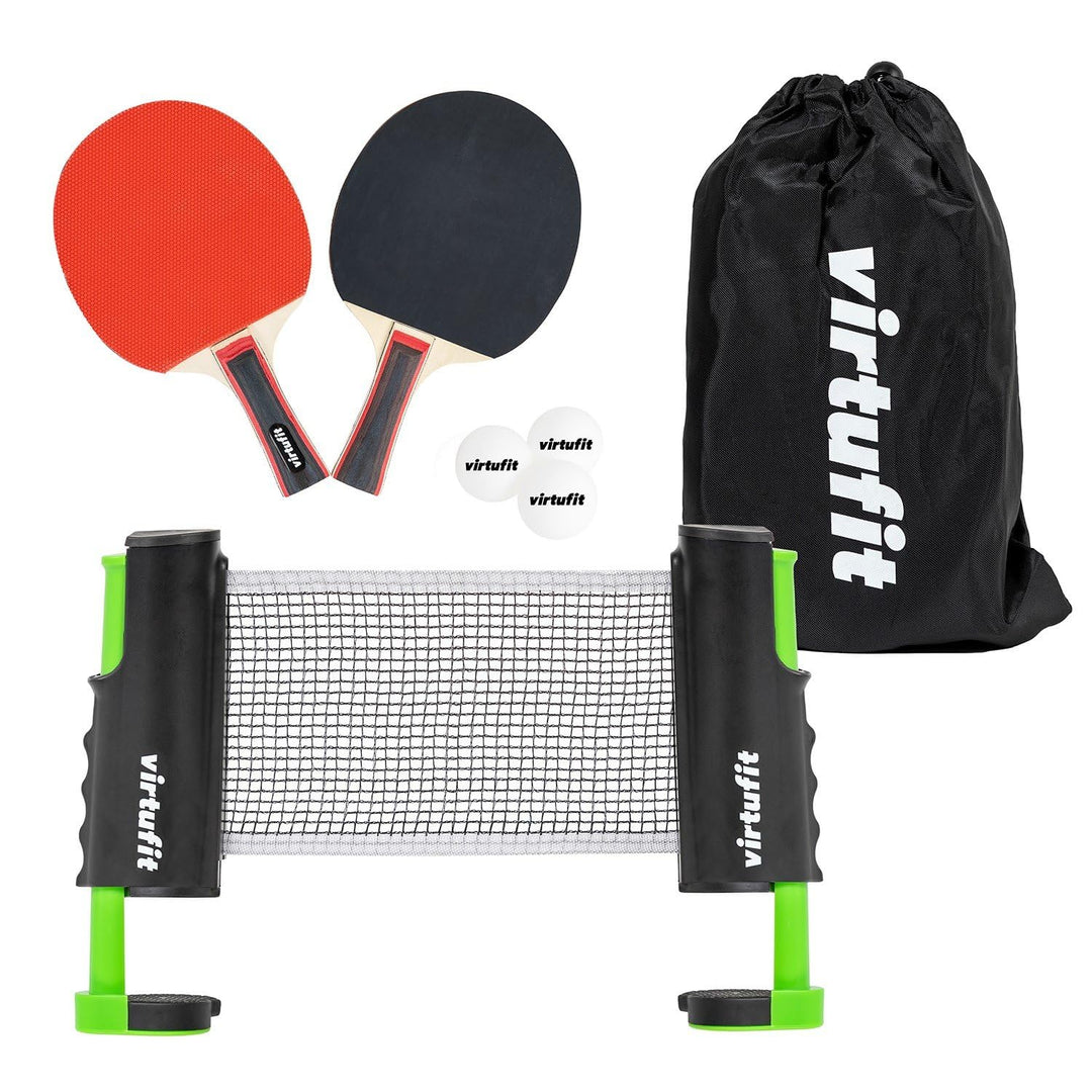 VirtuFit Verstellbares Tischtennis-Set - Mit Schlägern und 3 Bällen