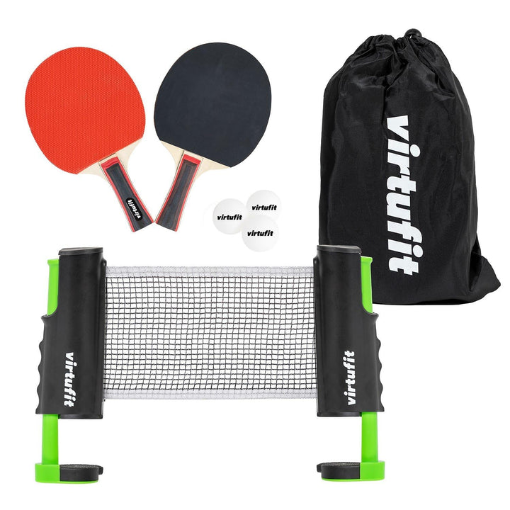 VirtuFit Verstellbares Tischtennis-Set - Mit Schlägern und 3 Bällen