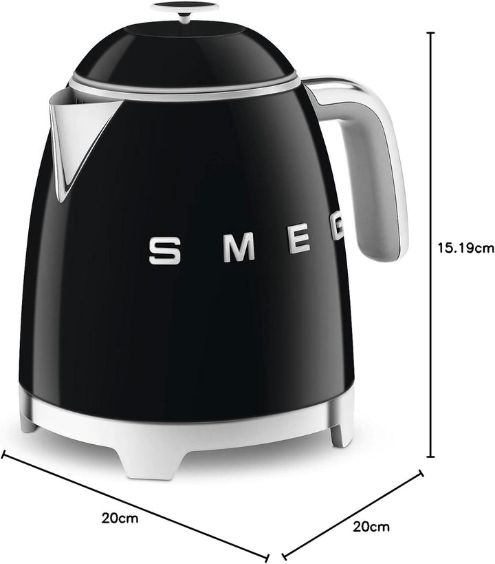Smeg, Kleiner elektrischer Wasserkocher KLF05BLEU 0,8 L, Edelstahlfilter, Sicherheitsabschaltung, Wa