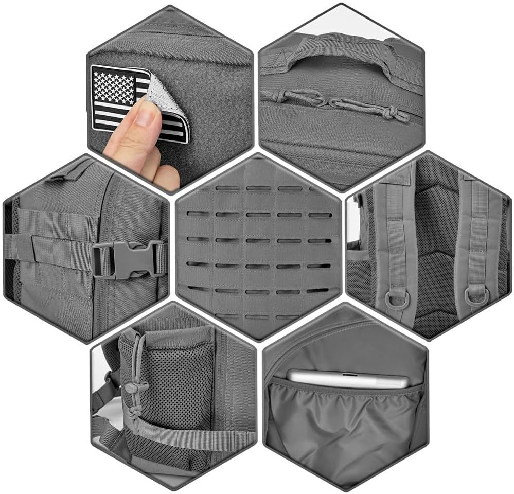 QT&amp;QY Taktischer MilitäR Rucksack Herren Gross 25l/35l/45L Bundeswehr Rucksack 3 Tage Molle Armee Ru