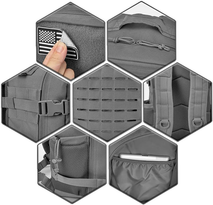 QT&amp;QY Taktischer MilitäR Rucksack Herren Gross 25l/35l/45L Bundeswehr Rucksack 3 Tage Molle Armee Ru