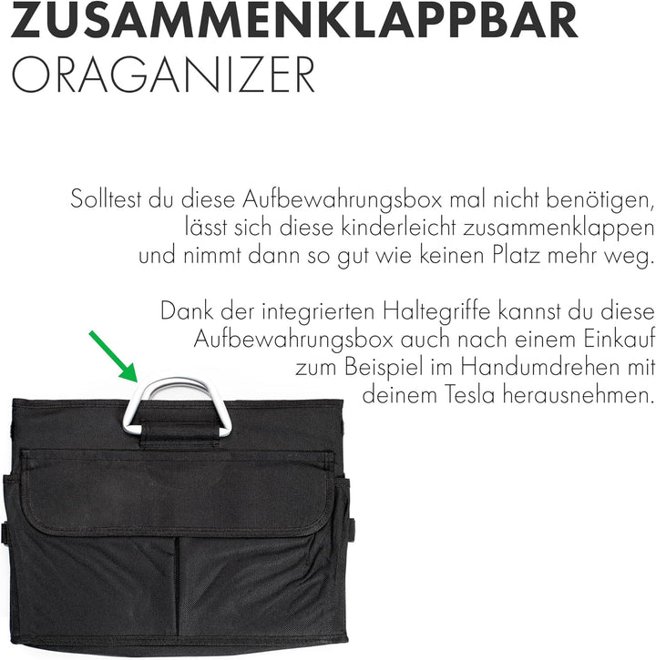 Shop4EV Trunk Organizer Kompatibel für Tesla Model 3 und Model Y Aufbewahrungsbox Aufbewahrungstasch