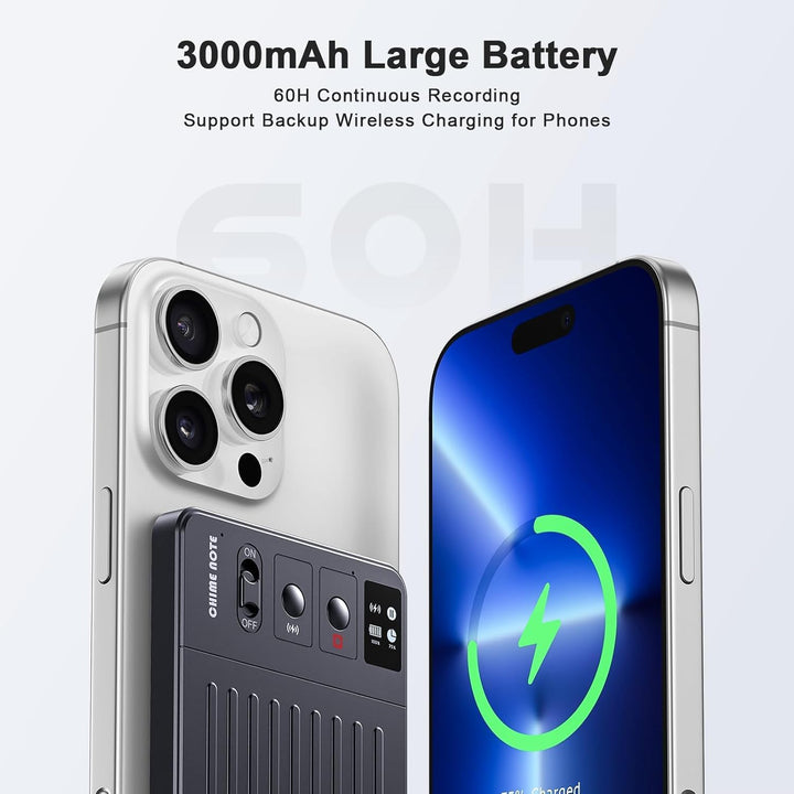 KI Digitales Diktiergerät, 64GB AI Voice Recorder, AI Zusammenfassung durch ChatGPT, Echtzeit Überse