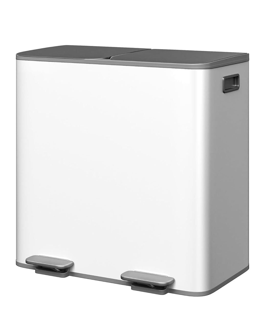 Garvee Mülleimer Küche 2 x 40L Edelstahl – Doppelfach Mülltrennsystem mit Soft-Close-Deckel, Tretmec