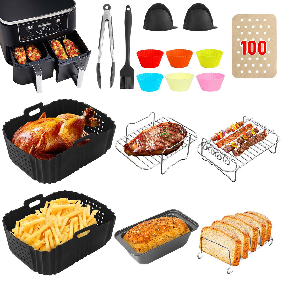 Ninja Heissluftfritteuse Zubehör - 21Pcs Airfryer Zubehör für Ninja SL400EU AF400EU AF300EU AF500EU