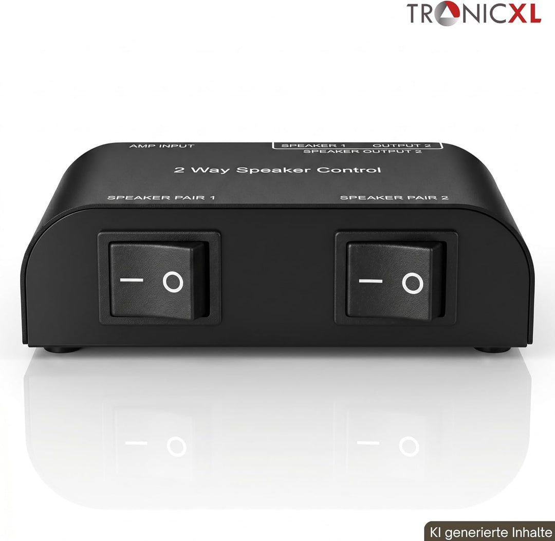 TronicXL Lautsprecher Umschaltbox Umschalter für 2 Lautsprecherpaare Stereo 2fach Analog Audio Schal
