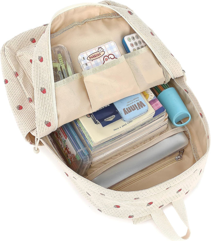LEDAOU Rucksack für Teenager Mädchen Schulrucksack grosse Büchertaschen Grundschule High School Cord