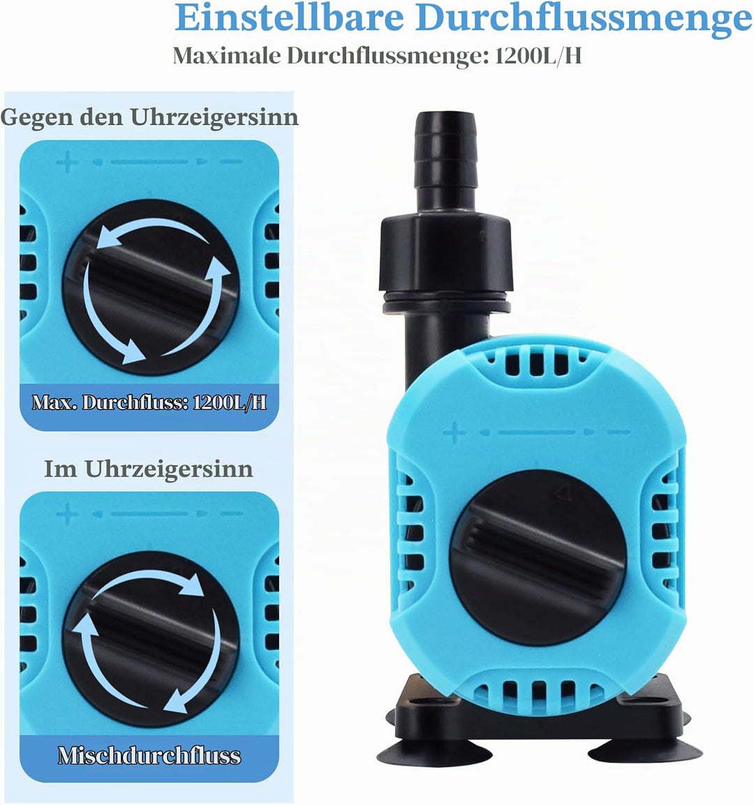 Tauchwasserpumpe 1200l/H 15W,AolKee Ultra Ruhige Wasserbrunnen Pumpe, Wasserdichte Bewertung IPX8 ve