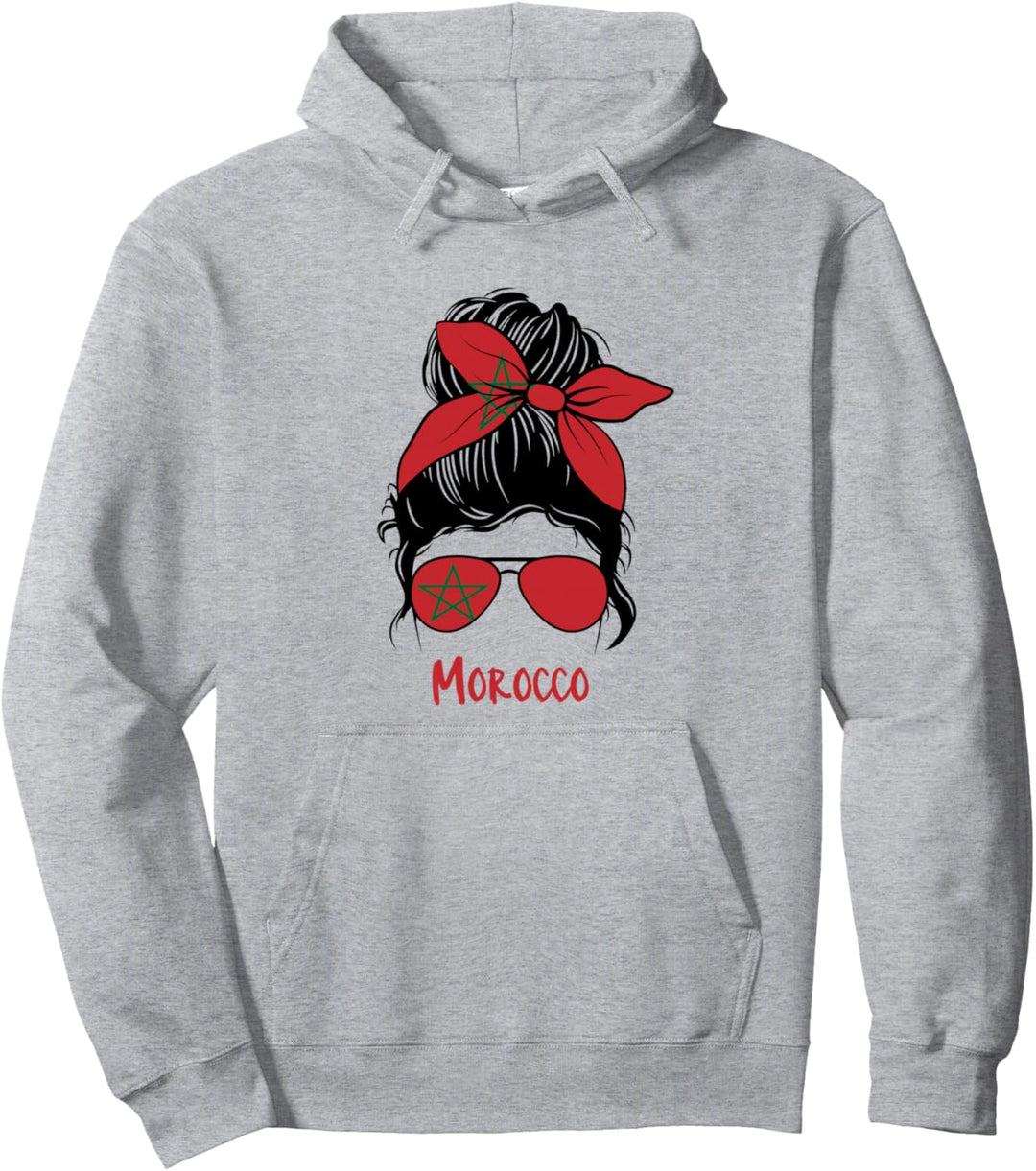 Marokko Mädchen Marokkanische Mädchen Marokko Frau Flagge Pullover Hoodie