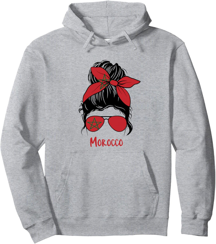 Marokko Mädchen Marokkanische Mädchen Marokko Frau Flagge Pullover Hoodie