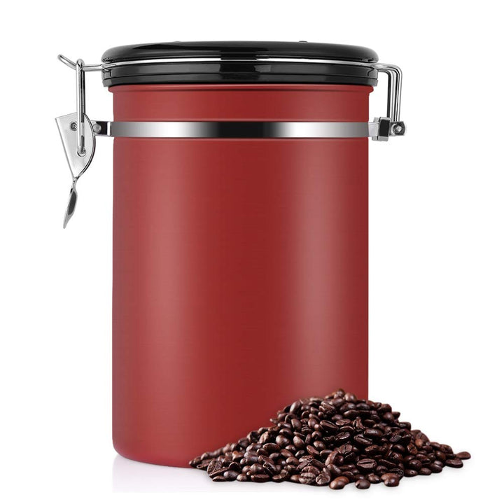 TOPINCN Kaffeebehälter, 1,8 L Lebensmittelbehälter Grosser Luftdichter Schwarzer Küchenbehälter aus