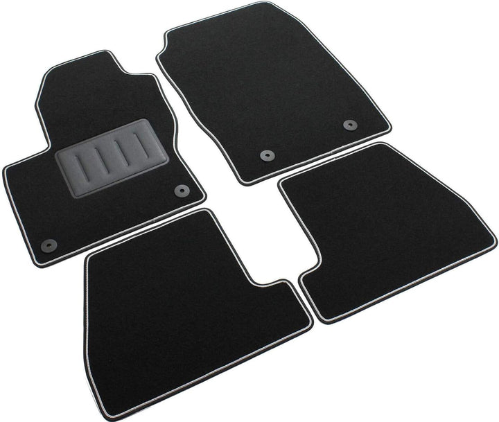 Das Teppich Auto, sprint01305, FuÃŸmatten Teppiche Schwarz rutschfest, verstÃ¤rkter Rand, zweifarbig