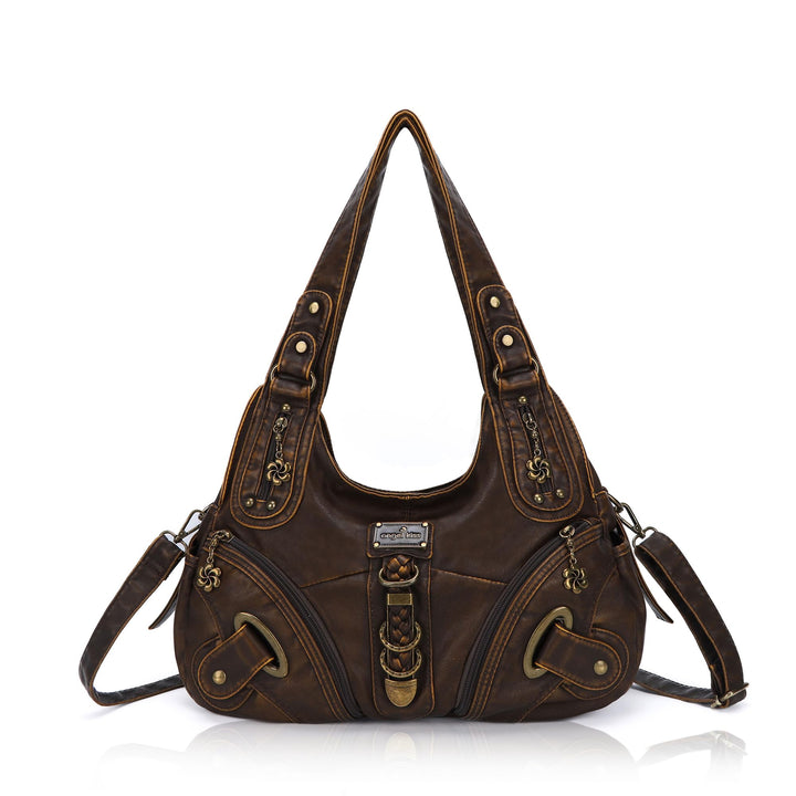 Angel Kiss Damen Schultertasche Hobo Tasche Umhängetaschen Schlusstaschen Henkeltaschen weiches PU L