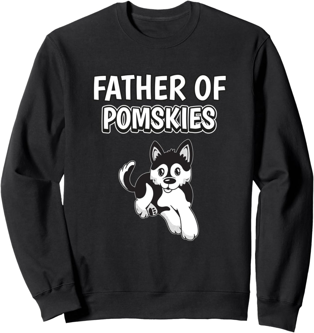 Herren Jungen Father Of Pomskies Papa Vatertag Pomsky Sweatshirt