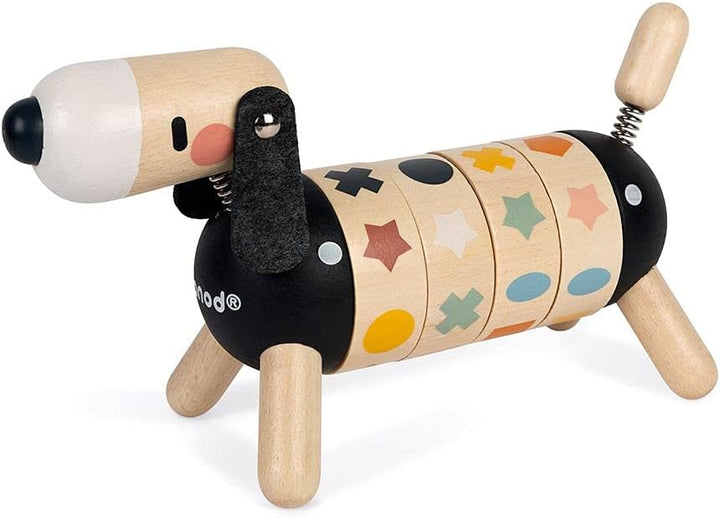 Janod - Formen- und Farben-Hund aus Holz - Kollektion Sweet Cocoon - Baby- und Kleinkindspielzeug Fa